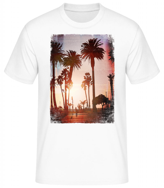 Promenade Palmiers - T-shirt standard Homme - Blanc - Vorn