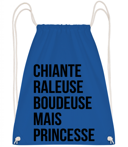 Chiante Raleuse Mais Princesse - Sac à dos Drawstring - Bleu royal - Vorn