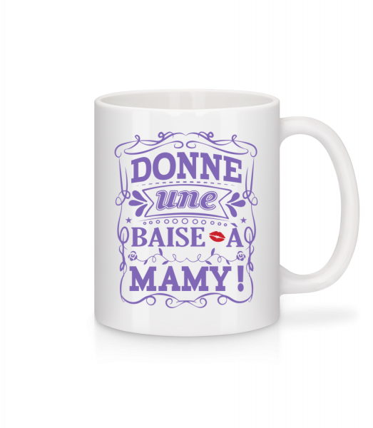 Donne Une Baise À Mamie - Mug en céramique blanc - Blanc - Vorn