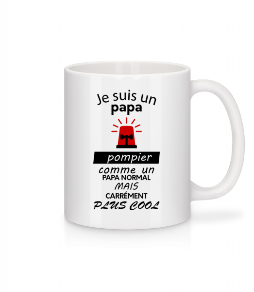 Papa Pompier Cool - Mug en céramique blanc - Blanc - Vorn