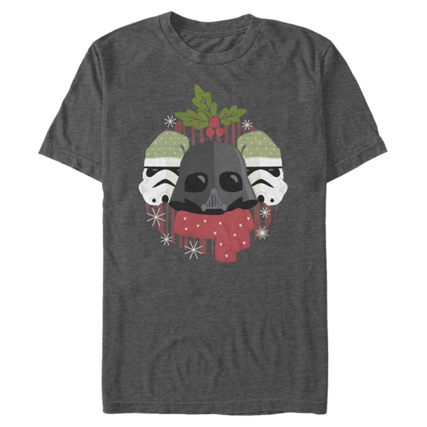 Star Wars - Darth Vader & Stormtroopers Darth Holiday - Christmas - Homme T-shirt - Anthracite chiné - Devant