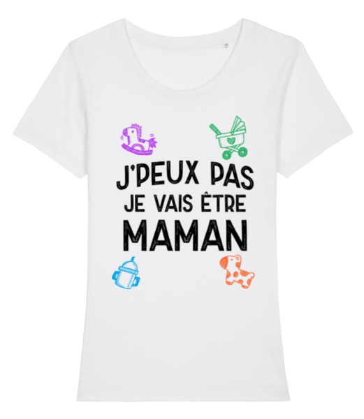 J'peux Pas Je Vais Être Maman - T-shirt bio Femme Stanley Stella - Blanc - Devant