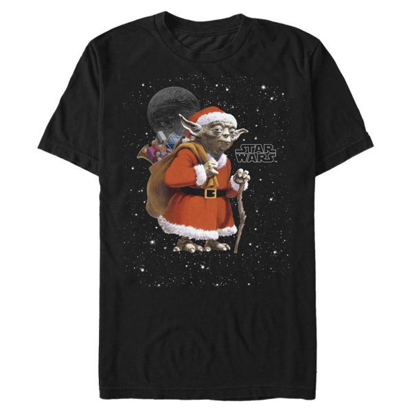 Star Wars - Yoda Stars Night - Christmas - Homme T-shirt - Noir - Devant