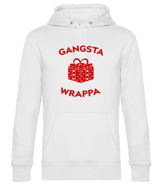 Gangsta Wrappa - Sweat à capuche premium Unisexe - Blanc - Devant