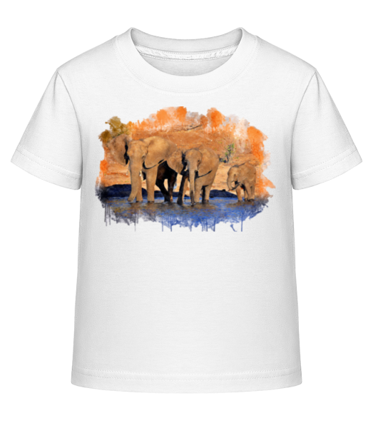 Elephants Dans Un Lac - T-shirt shirtinator Enfant - Blanc - Devant