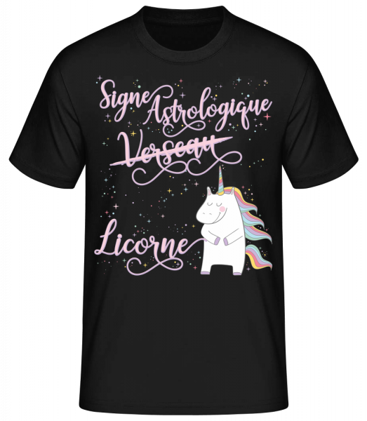 Signe Astrologique Licorne Verse - T-shirt standard homme - Noir - Vorn
