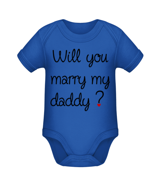 Will You Marry My Daddy? - Body manches courtes bio - Bleu royal - Devant