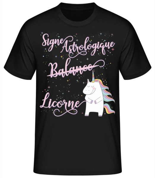 Signe Astrologique Licorne Balan - T-shirt standard homme - Noir - Vorn