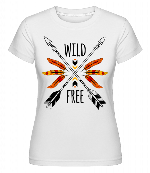 Wild And Free Logo -  T-shirt Shirtinator femme - Blanc - Vorn