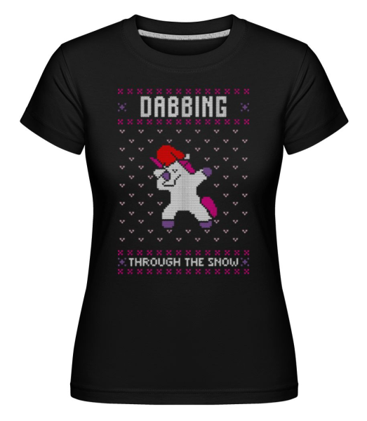 Dabbing Unicorn -  T-shirt Shirtinator femme - Noir - Devant