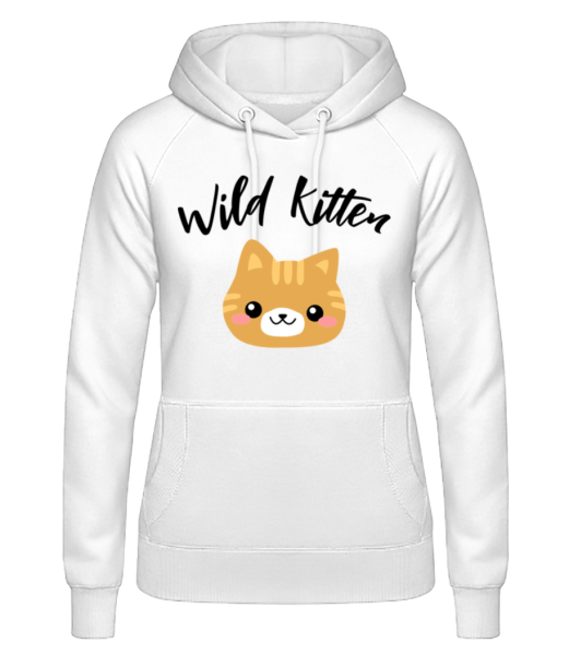 Wild Kitten - Sweat à capuche Femme - Blanc - Devant