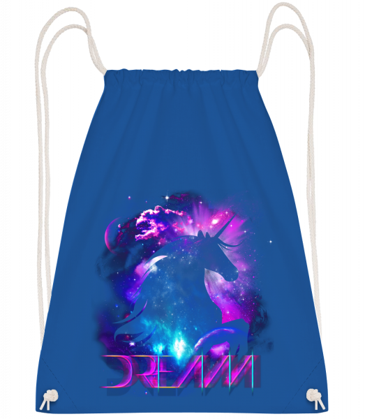 Dream Unicorn - Sac à dos Drawstring - Bleu royal - Vorn