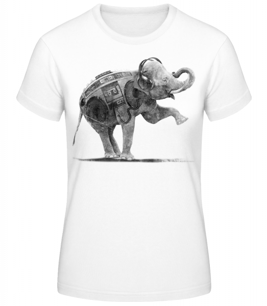 Éléphant De Ghettoblaster - T-shirt standard Femme - Blanc - Vorn