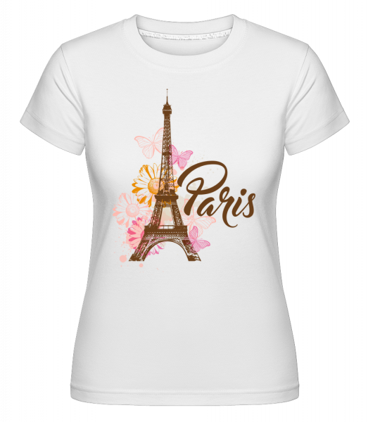 Paris France Brown -  T-shirt Shirtinator femme - Blanc - Vorn