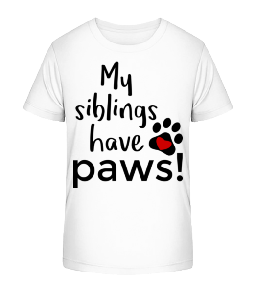My Siblings Have Paws - T-shirt bio Enfant Stanley Stella - Blanc - Devant