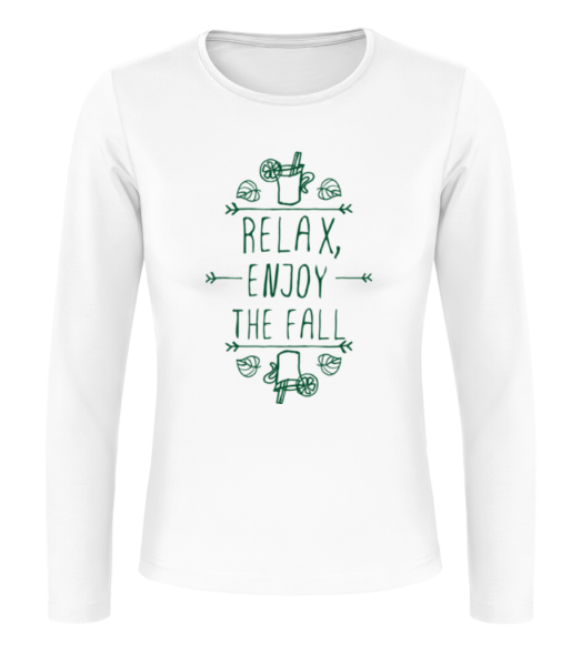 Relax, Enjoy The Fall - T-shirt à manches longues standard Femme - Blanc - Devant