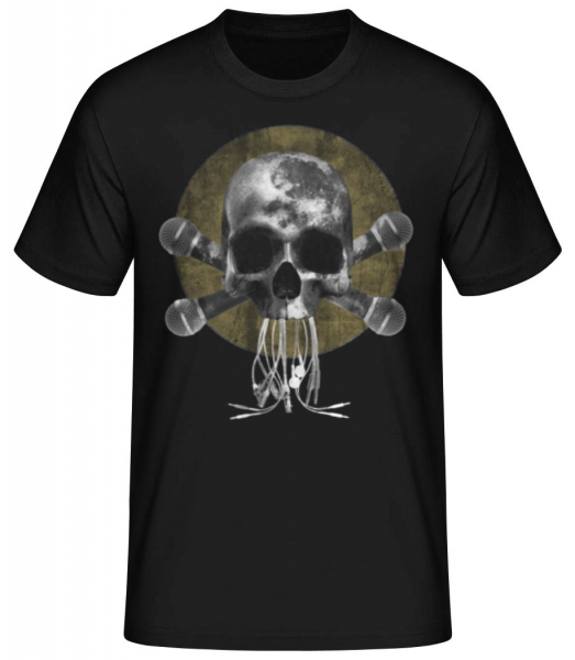 Crâne Avec Microphone - T-shirt standard Homme - Noir - Devant