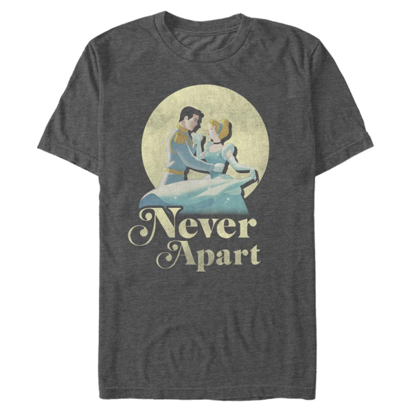 Disney - Cendrillon - Popelka & princ Never Apart - Valentine's Day - Homme T-shirt - Anthracite chiné - Devant