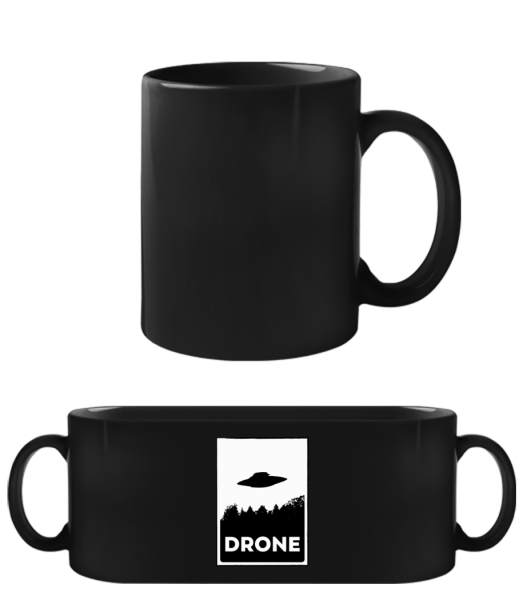 Drohne OVNI - Tasse Noire - Noir - Devant
