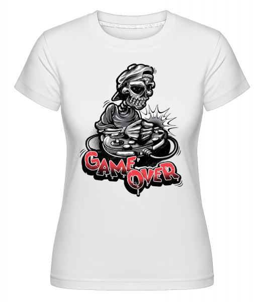 Game Over Skeleton -  T-shirt Shirtinator femme - Blanc - Vorn