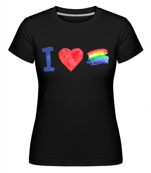I Love Rainbows -  T-shirt Shirtinator femme - Noir - Vorn