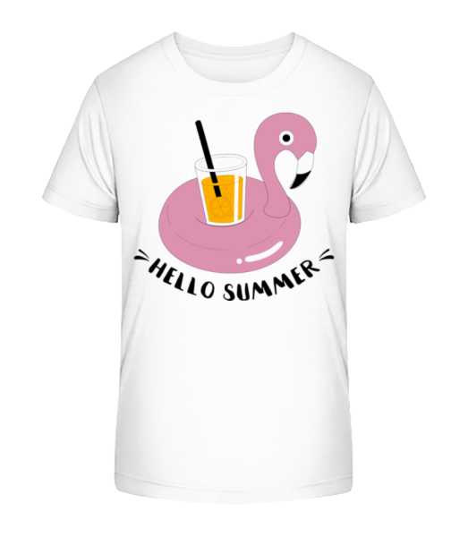 Hello Summer Flamingo - T-shirt bio Enfant Stanley Stella - Blanc - Devant