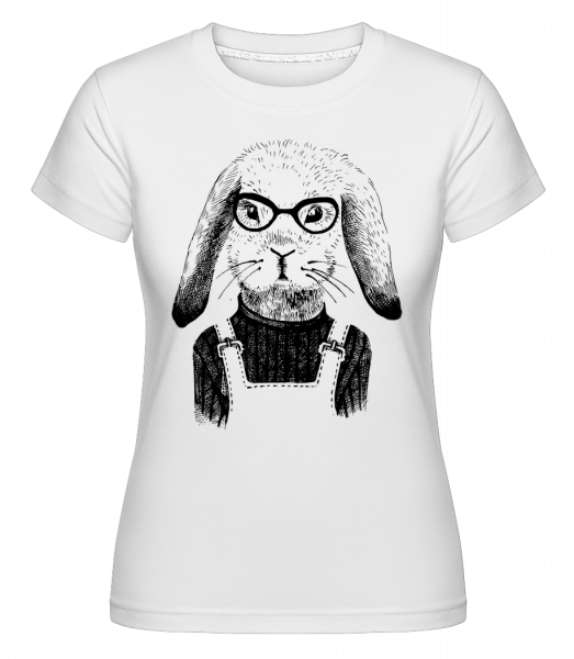 Hipster Lièvre -  T-shirt Shirtinator femme - Blanc - Vorn