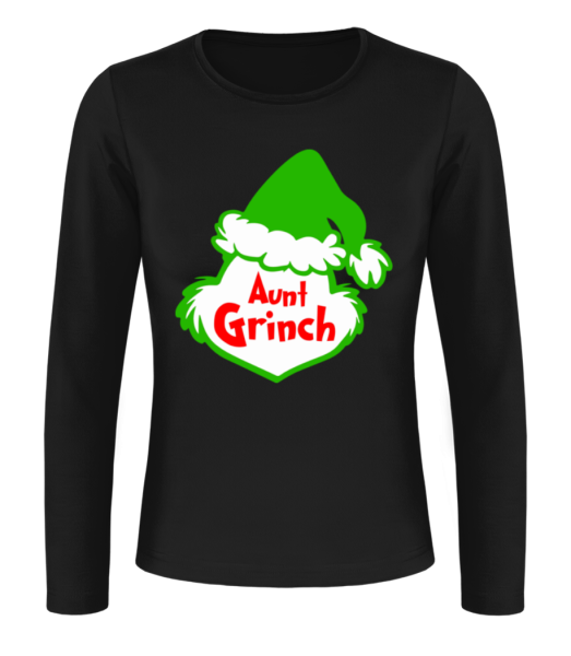 Aunt Grinch - T-shirt à manches longues standard Femme - Noir - Devant