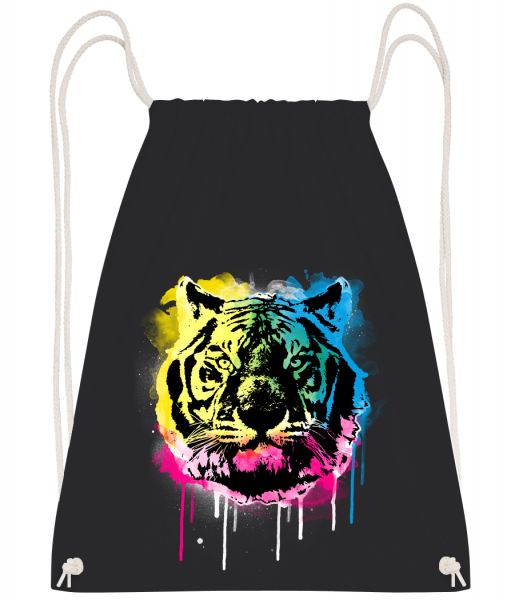Tigre Multicolore - Sac à dos Drawstring - Noir - Vorn