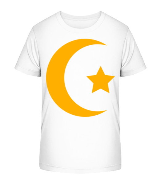 Moon And Star Icon Yellow - T-shirt bio Enfant Stanley Stella - Blanc - Devant