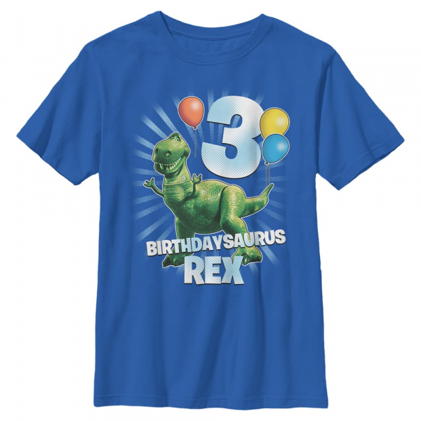 Pixar - Toy Story - Rex Ballon 3 - Birthday - Enfant T-shirt - Bleu royal - Devant