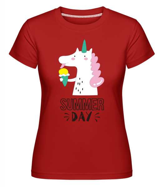 Summer Day Unicorn -  T-shirt Shirtinator femme - Rouge - Vorn
