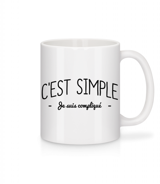 C'est Simple, Je Suis Compliqué - Mug en céramique blanc - Blanc - Vorn