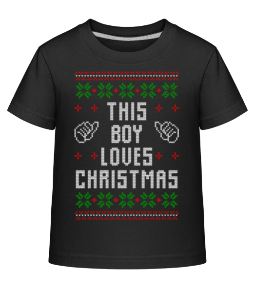 This Boy Loves Christmas - T-shirt shirtinator Enfant - Noir - Devant