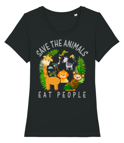 Save The Animals - T-shirt bio Femme Stanley Stella - Noir - Devant