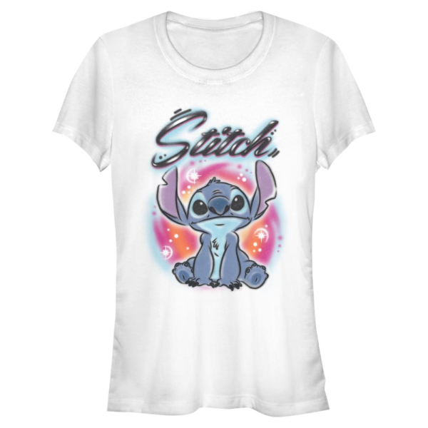Disney Classics - Lilo & Stitch - Stitch Airbrush - Femme T-shirt - Blanc - Devant