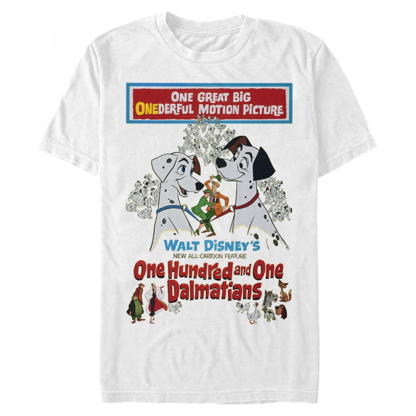Disney Classics - Les 101 Dalmatiens - Dog Vintage Poster - Homme T-shirt - Blanc - Devant