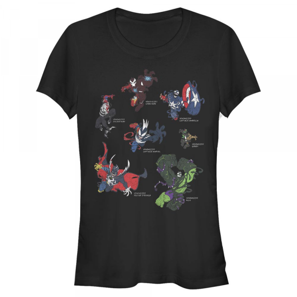 Marvel - Skupina Venomized Heros - Femme T-shirt - Noir - Devant