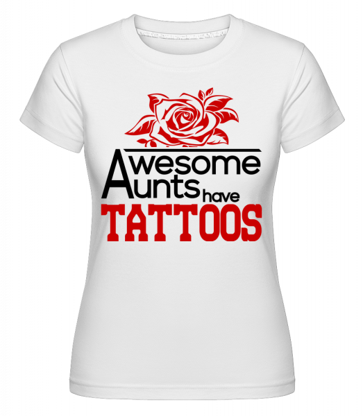 Awesome Aunt Tattoos -  T-shirt Shirtinator femme - Blanc - Vorn