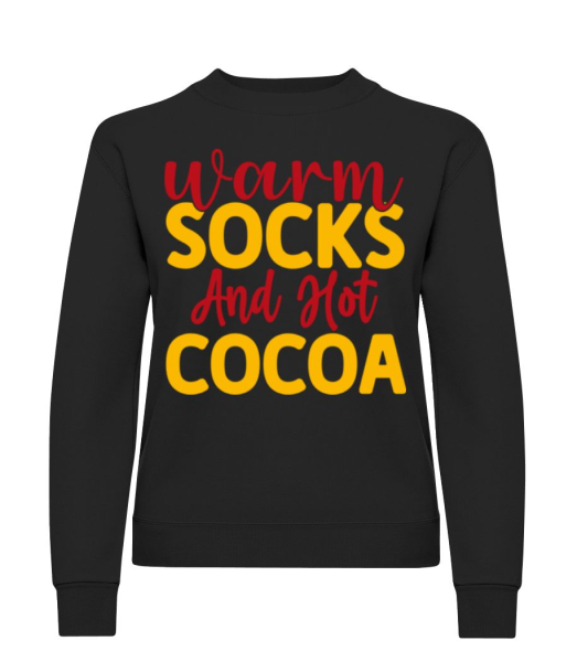 Warm Socks Hot Cocoa - Sweatshirt Femme - Noir - Devant