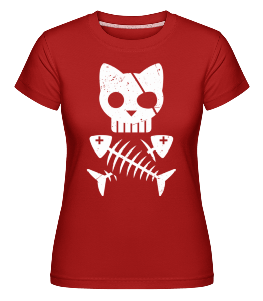Squelette pirate de chats -  T-shirt Shirtinator femme - Rouge - Devant