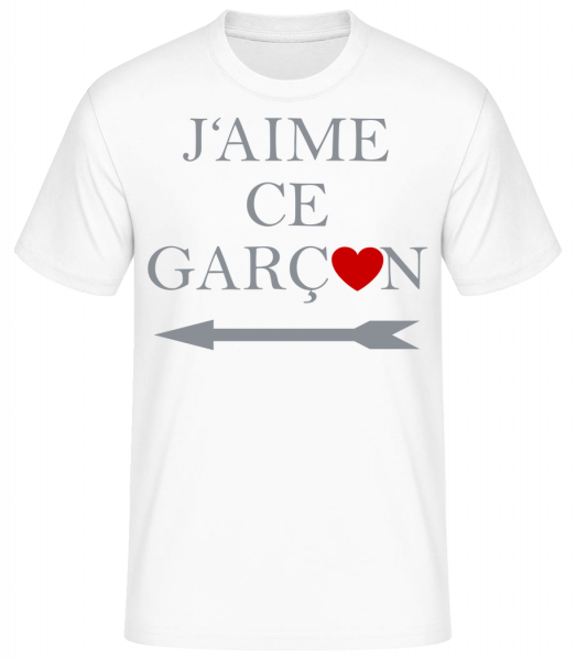 J'Aime Ce Garçon - T-shirt standard homme - Blanc - Vorn