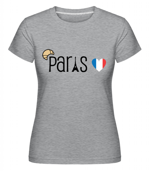 Paris Logo -  T-shirt Shirtinator femme - Gris chiné - Vorn