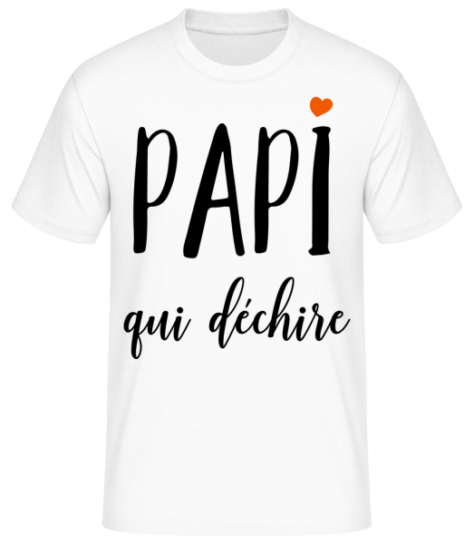 Papi Qui Déchire - T-shirt standard Homme - Blanc - Vorn