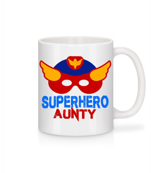 Superhero Aunty - Mug en céramique blanc - Blanc - Vorn