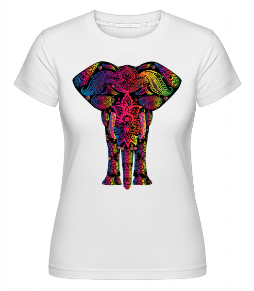 Éléphant Coloré -  T-shirt Shirtinator femme - Blanc - Vorn