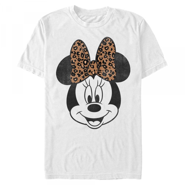 Disney - Mickey Mouse - Minnie Mouse Modern Minnie Face Leopard - Homme T-shirt - Blanc - Devant