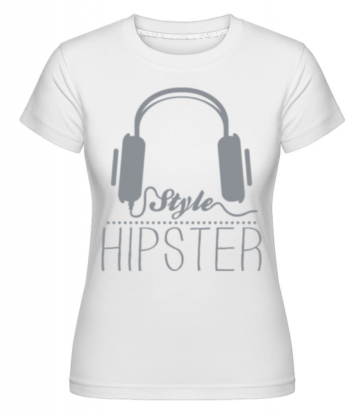 Écouteurs Hipster -  T-shirt Shirtinator femme - Blanc - Devant