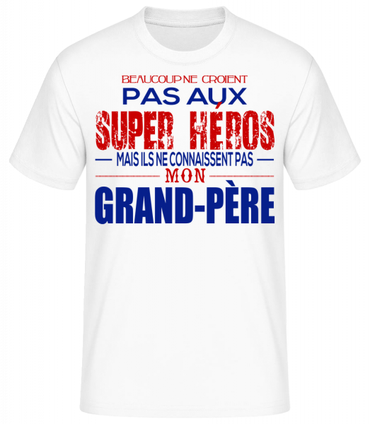 Les Héros Papi - T-shirt standard Homme - Blanc - Vorn