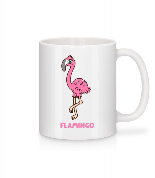 Comic Flamingo - Mug en céramique blanc - Blanc - Vorn